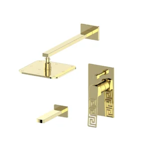 VS CONCEALED BATH SHOWER MIXER 12” RAIN SHOWER BATH SPOUT SET GOLD