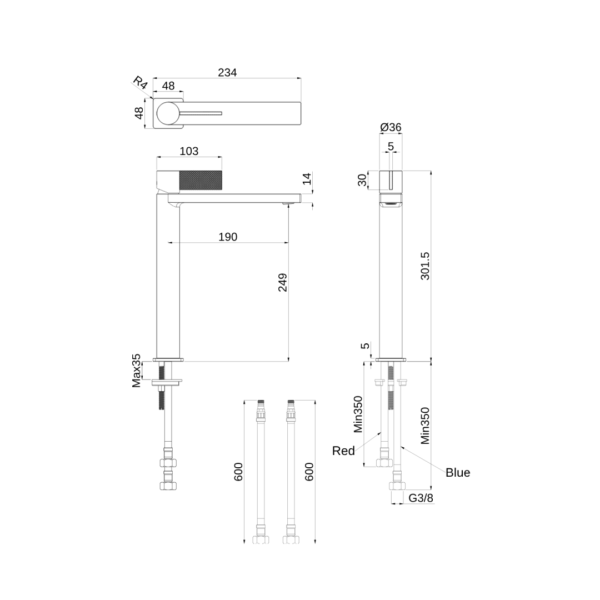 MA-102 Madison Long Basin Mixer - Image 7