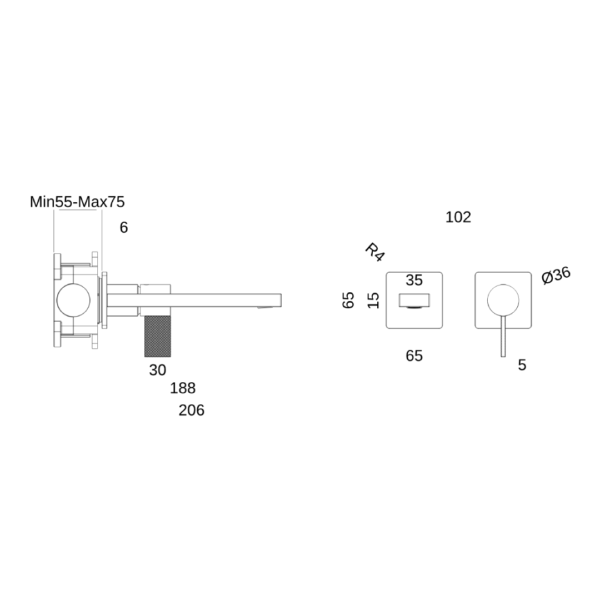 MA-103 Madison Concealed Wall Mounted Basin Mixer - Image 7