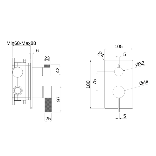 MA-105 Madison Concealed Bath Shower Mixer - Image 7