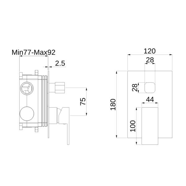 RA-105 Raffle Concealed Bath Shower Mixer - Image 5